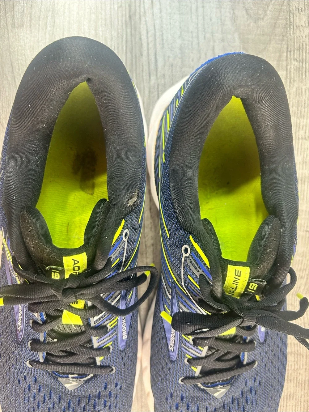 Brooks Glycerin GTS 19 Road Running Shoes - Navy & Neon Yellow Men’s Size 12.5